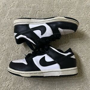 Kids black and white Panda Nike dunks sneakers size 11c with box.